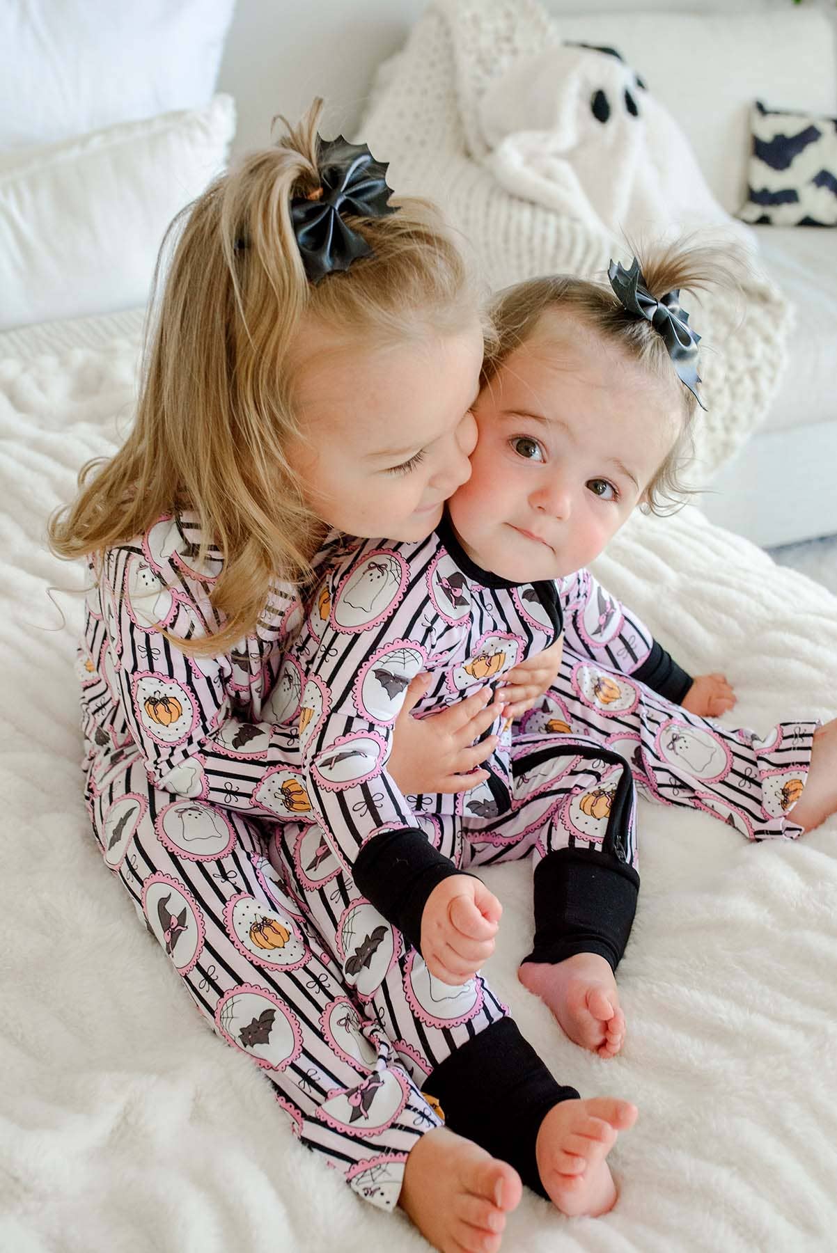 Girls' Halloween Glow-in-the-Dark Two-Piece Flare Lounge Set