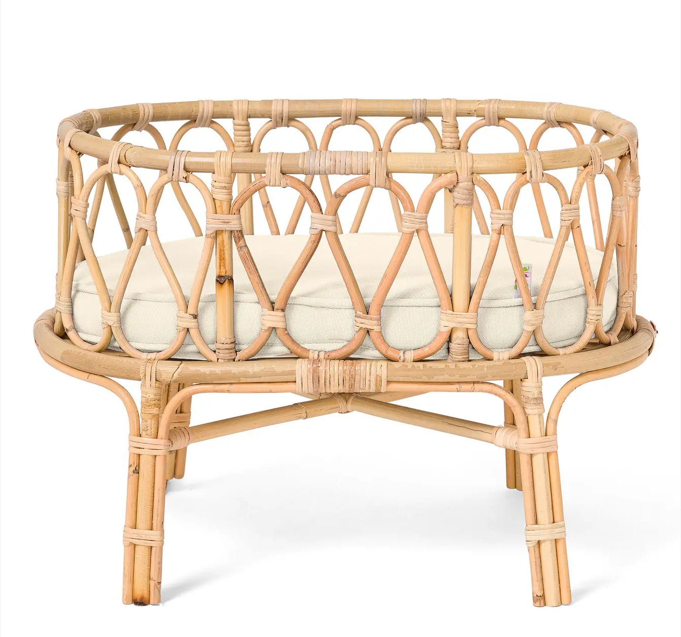 Poppie crib with white mattress