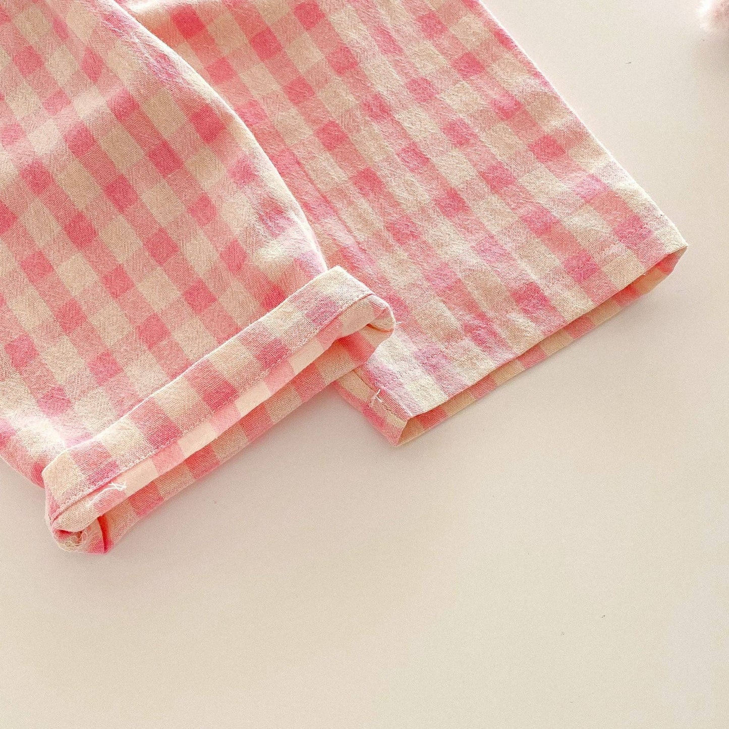 Baby Pink Plaid Pants: Pink