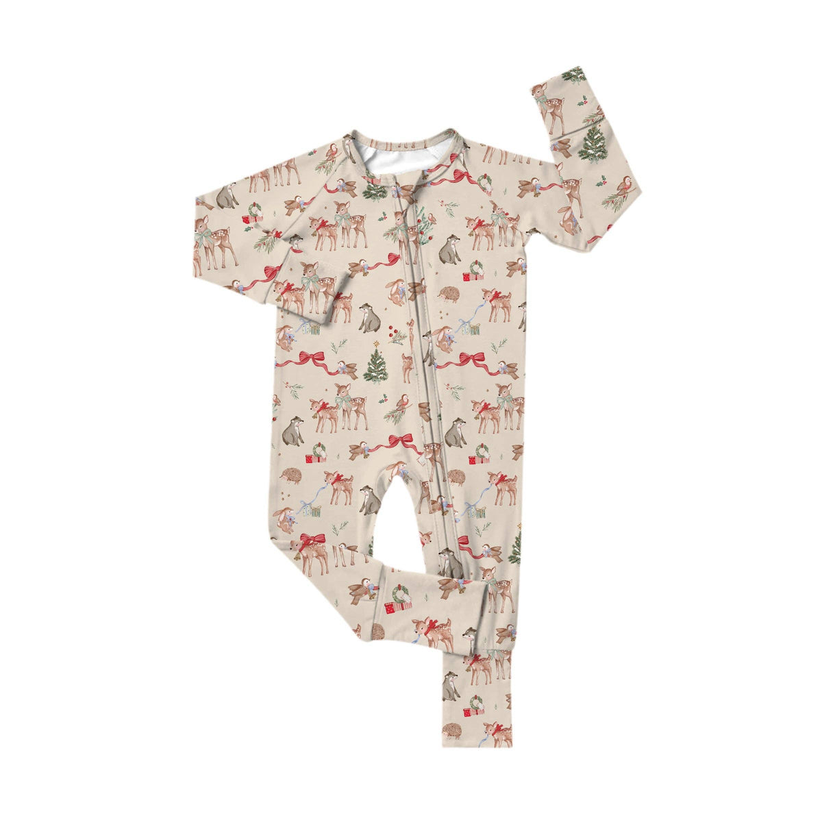 PREORDER - Woodland Noel Zipper Romper: 12/18