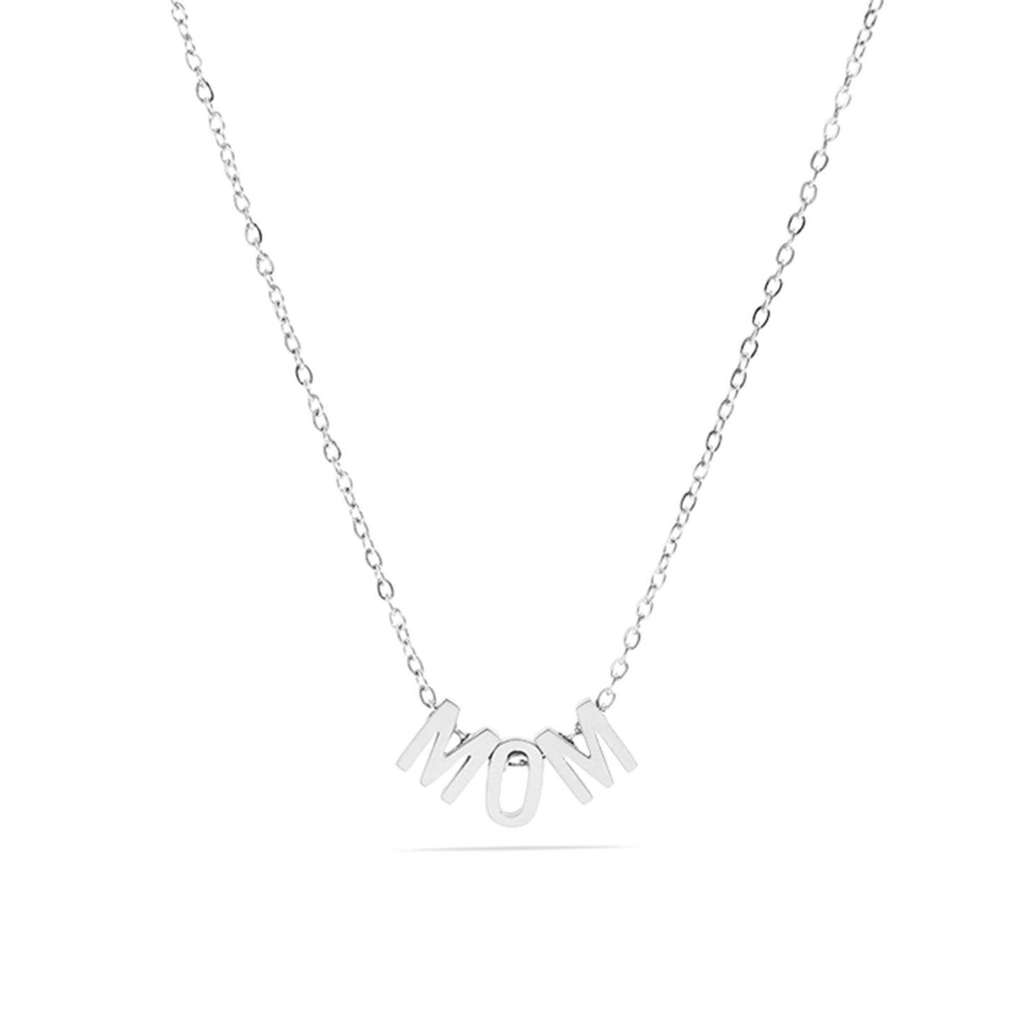 18K Gold PVD Stainless Steel Mom Necklace: Gold
