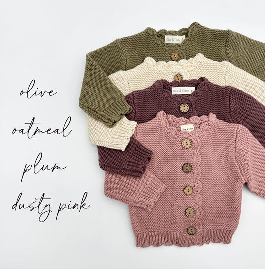 Ladies Sophia Sweater Cardigan: Dusty Pink