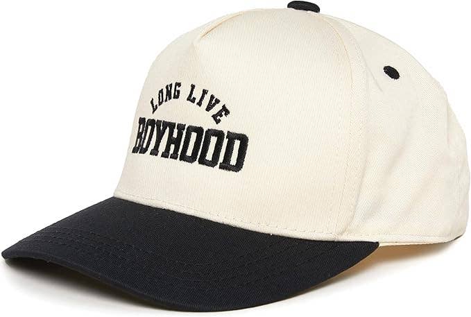 Kids/Baby Two Tone Cap - Long Live Boyhood - Black/Beige: Kids (2-9 Years)