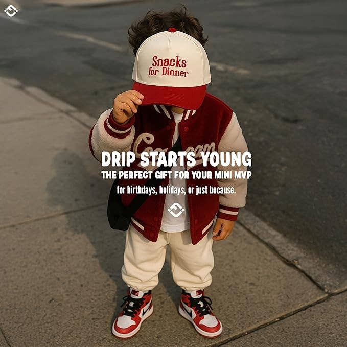 Kid/Baby 2-Tone Cap: Snacks for Dinner