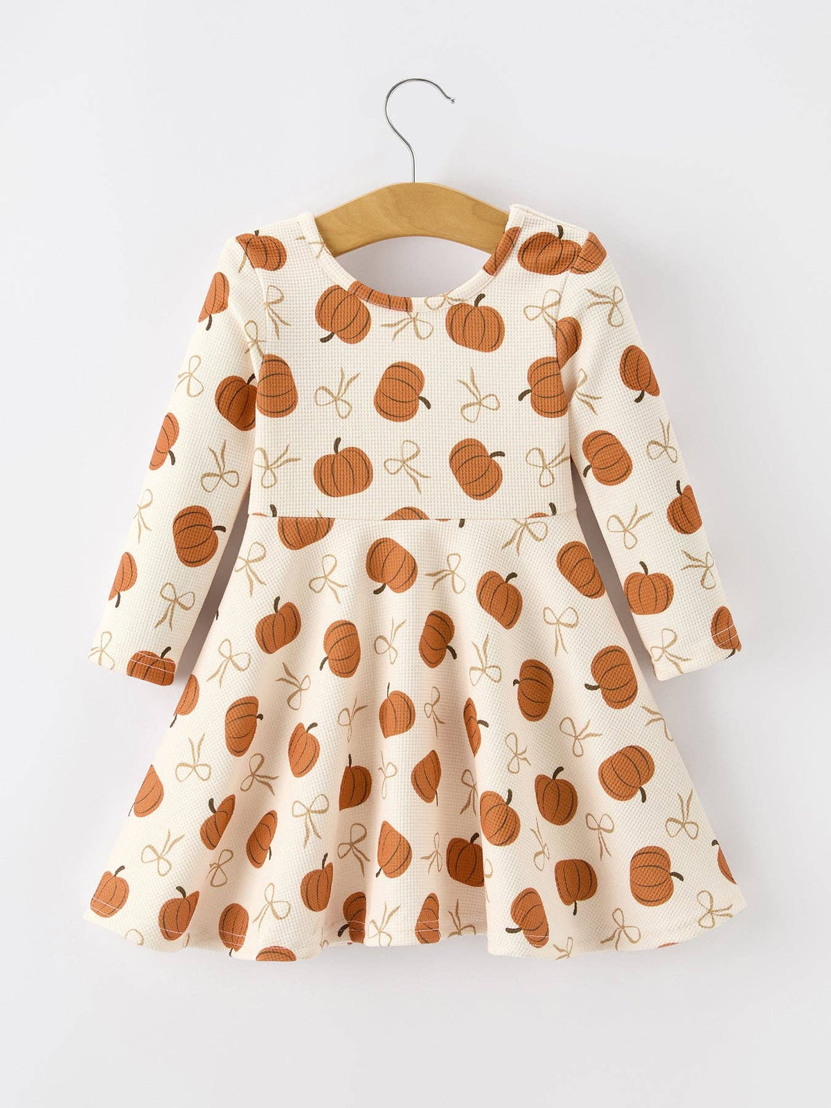 Girls Thanksgiving Pumpkin Bow Dress: