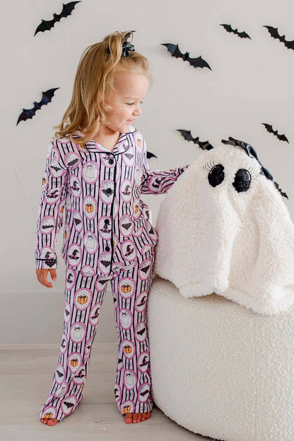 Girls' Halloween Glow-in-the-Dark Two-Piece Flare Lounge Set