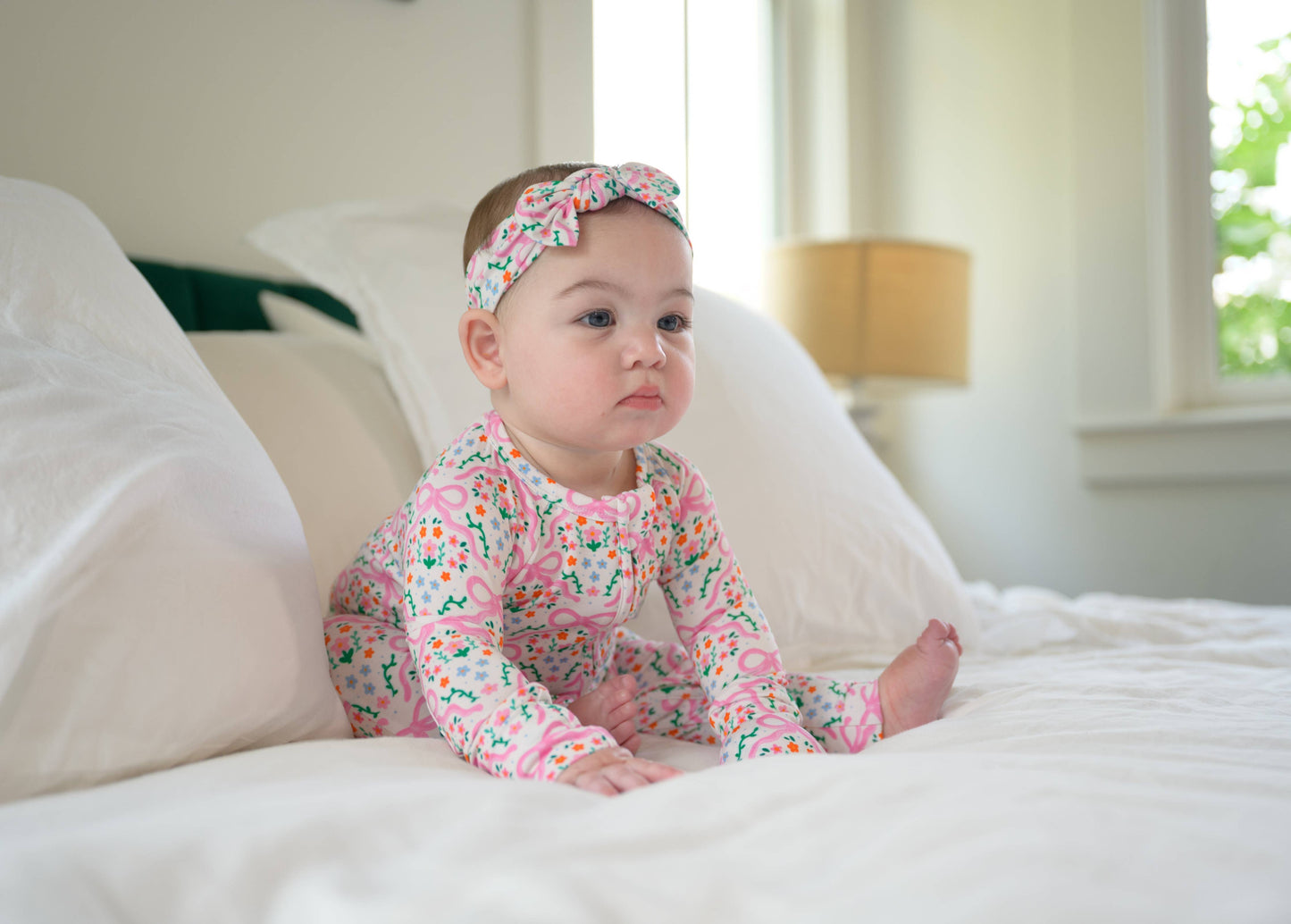 Bows in the Meadow Bamboo Convertible Zip Footie Sleeper & Romper | Baby & Toddler Pajamas