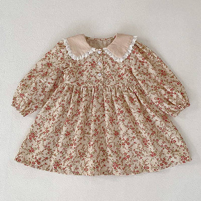 Toddler Baby Girl Floral Dress- Multiple Colors Available:Blue