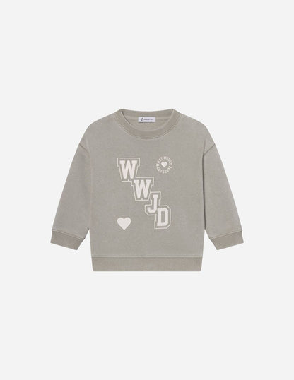 WWJD Varsity Kids Crewneck: 6Y