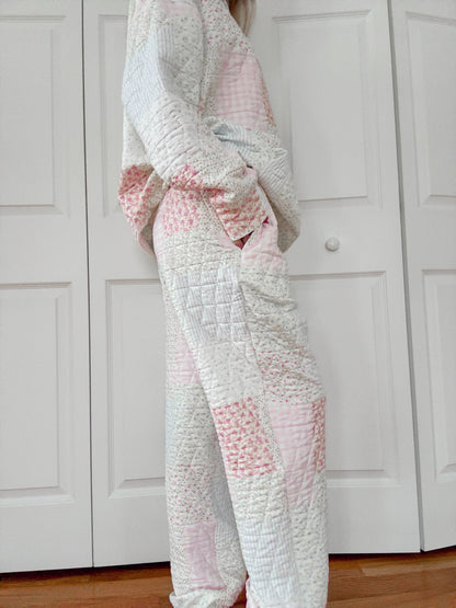 Quilted Pastel Joggers: Pastel