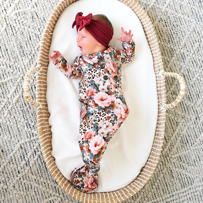 Laura GOWN Bamboo Floral Baby Newborn Coming Home Outfit: Gown Only