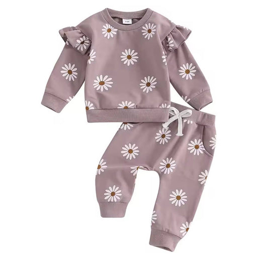 Flower Jogger Set: Pink