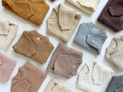 Chunky Knit Sweater Pastels: Milk white