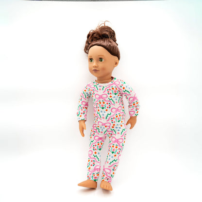Bows in the Meadow 18" Doll Bamboo Two-Piece Pajama Set