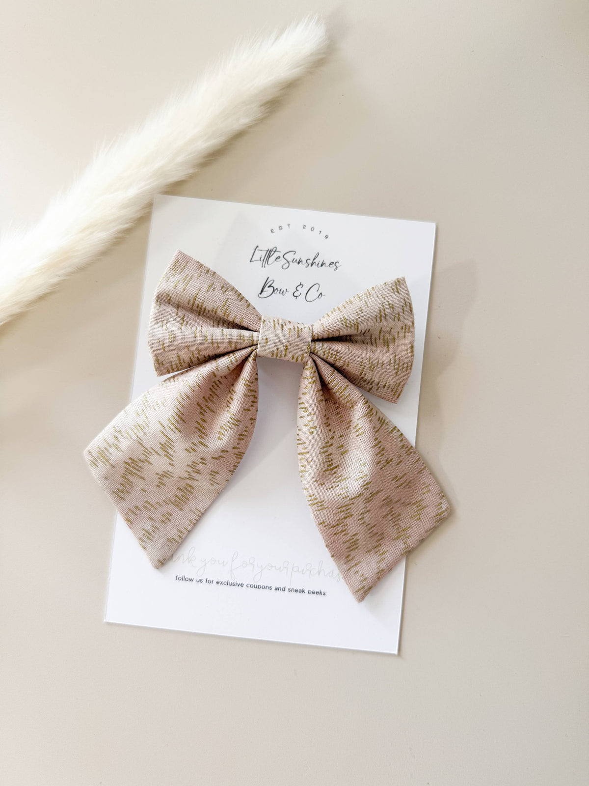 Pink & Gold Sailor Hair Bow  : Small