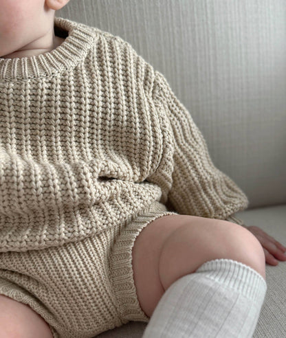 Chunky Knit Sweater Pastels: Milk white