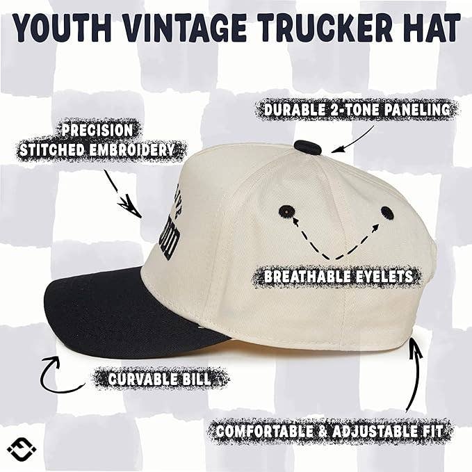 Kids/Baby Two Tone Cap - Long Live Boyhood - Black/Beige: Kids (2-9 Years)