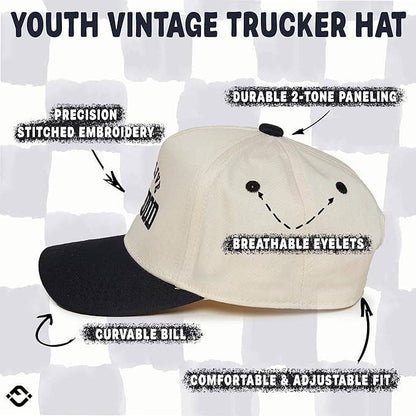 Kids/Baby Two Tone Cap - Long Live Boyhood - Black/Beige: Kids (2-9 Years)