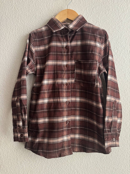 Long Sleeve Top- Brown Plaid