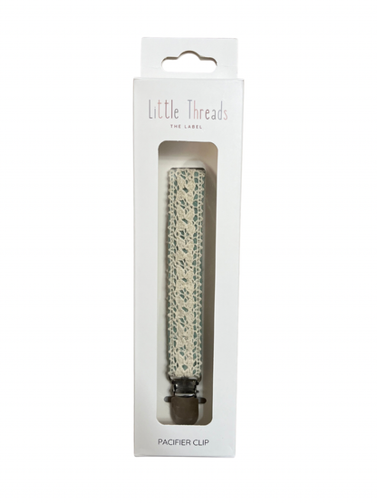 Crotchet Ribbon Collection Pacifier Clip: Pink