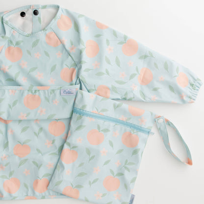 The Grayson Long Sleeve Bib - Peach Blossom: 6-36M