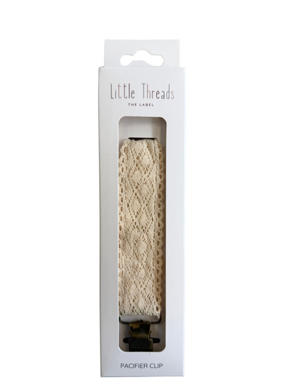 Diamond Crotchet Collection Pacifier Clip: Rose Gold Hardware
