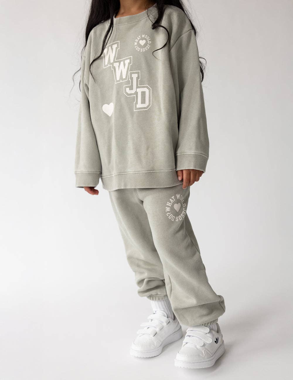 WWJD Varsity Kids Crewneck: 6Y