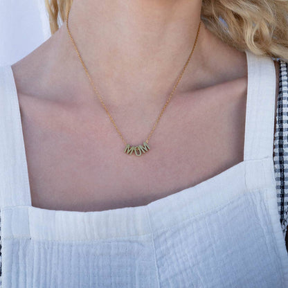 18K Gold PVD Stainless Steel Mom Necklace: Stainless
