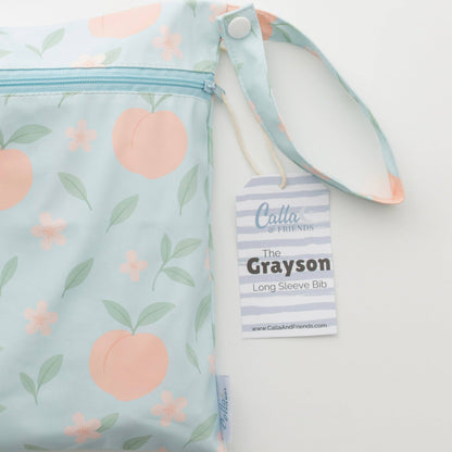 The Grayson Long Sleeve Bib - Peach Blossom: 6-36M