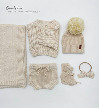 Chunky Knit Sweater Pastels: Milk white