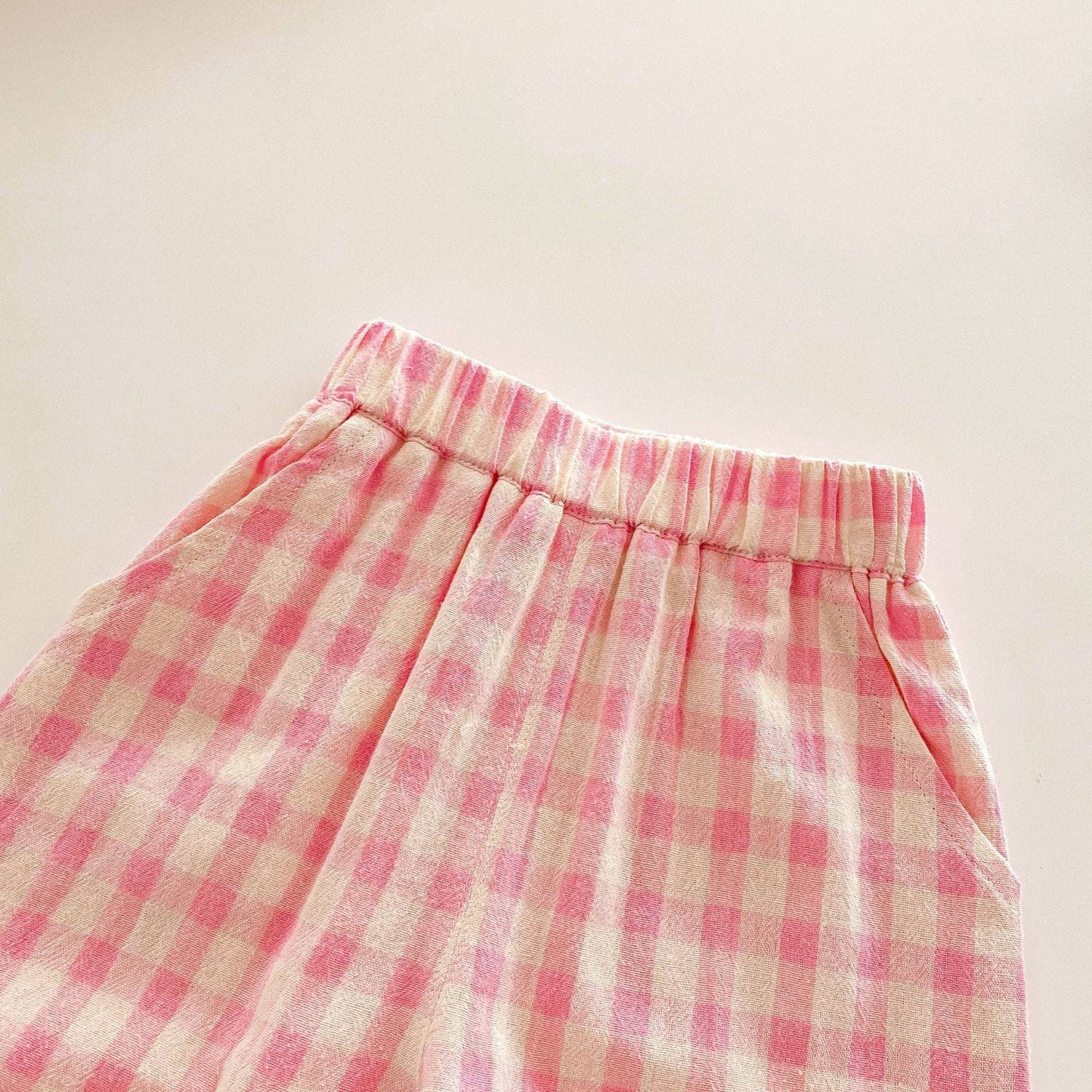 Baby Pink Plaid Pants: Pink