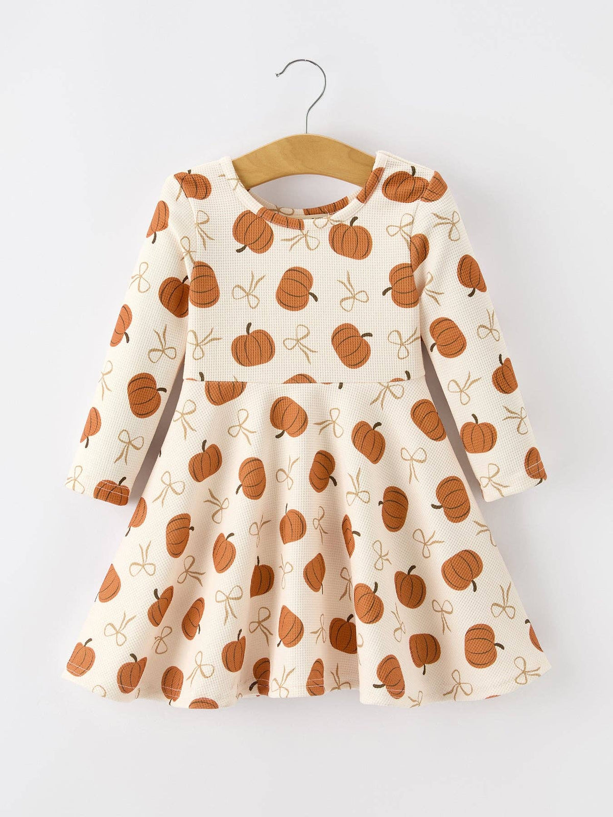 Girls Thanksgiving Pumpkin Bow Dress: 6