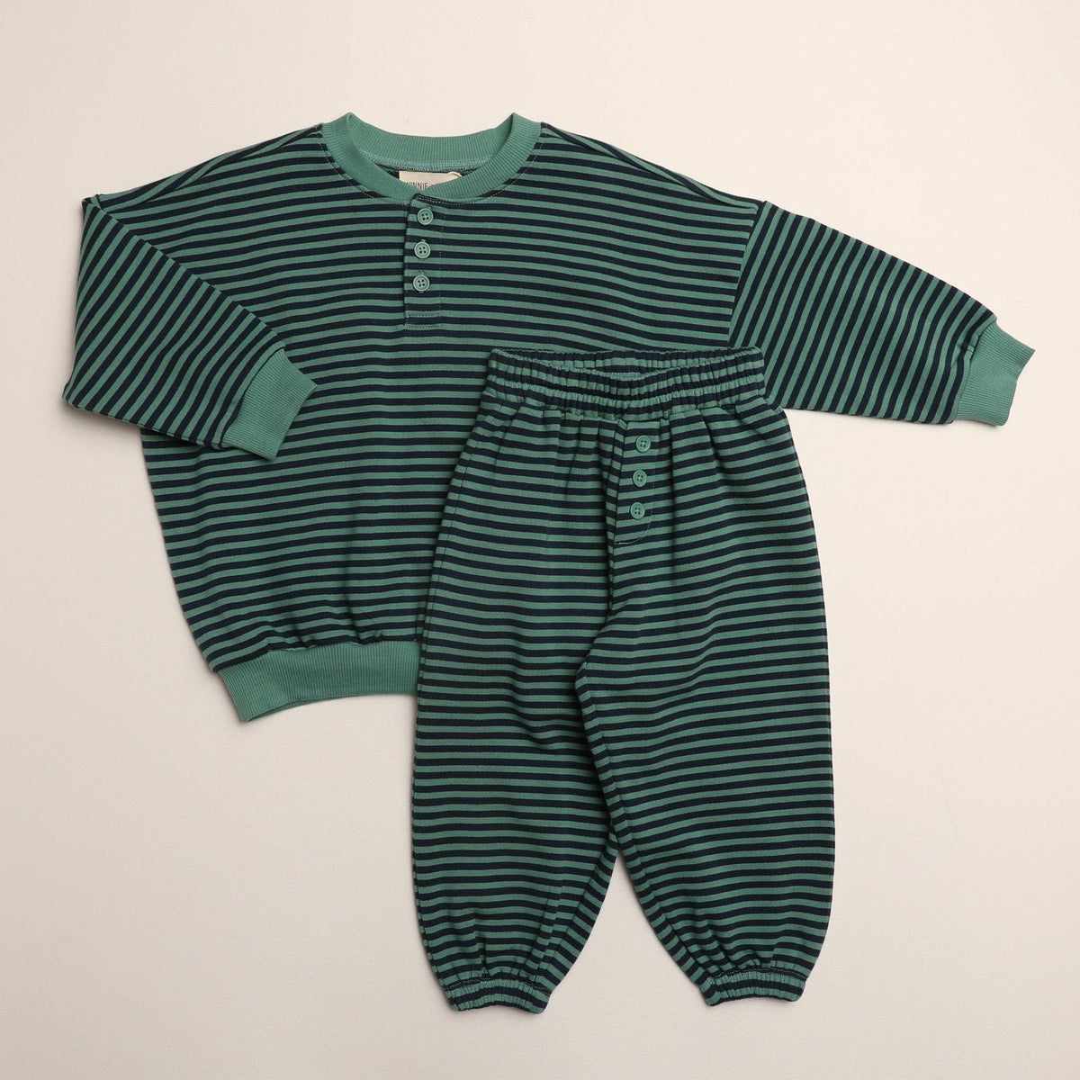 Bailey Set in Green Blue Stripe