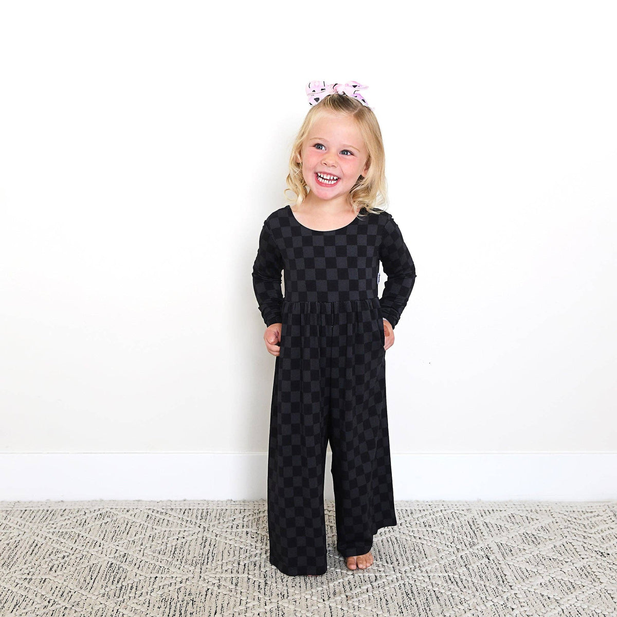 Frankie WIDE LEG ROMPER Bamboo Halloween Checks