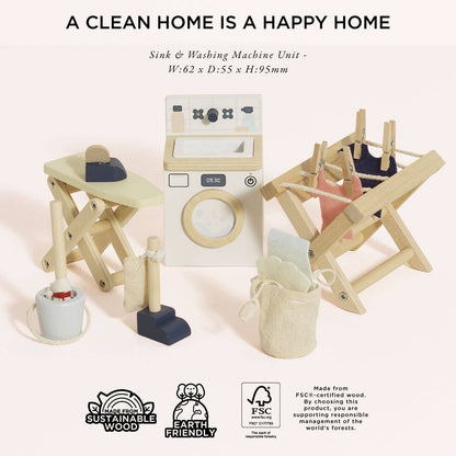 Dolls House Laundry Room Furniture Set