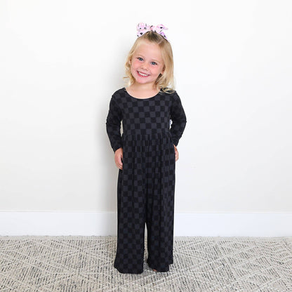 Frankie WIDE LEG ROMPER Bamboo Halloween Checks