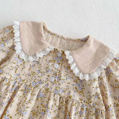 Toddler Baby Girl Floral Dress- Multiple Colors Available:Blue