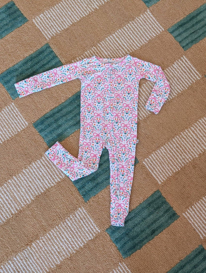 Bows in the Meadow Bamboo Convertible Zip Footie Sleeper & Romper | Baby & Toddler Pajamas
