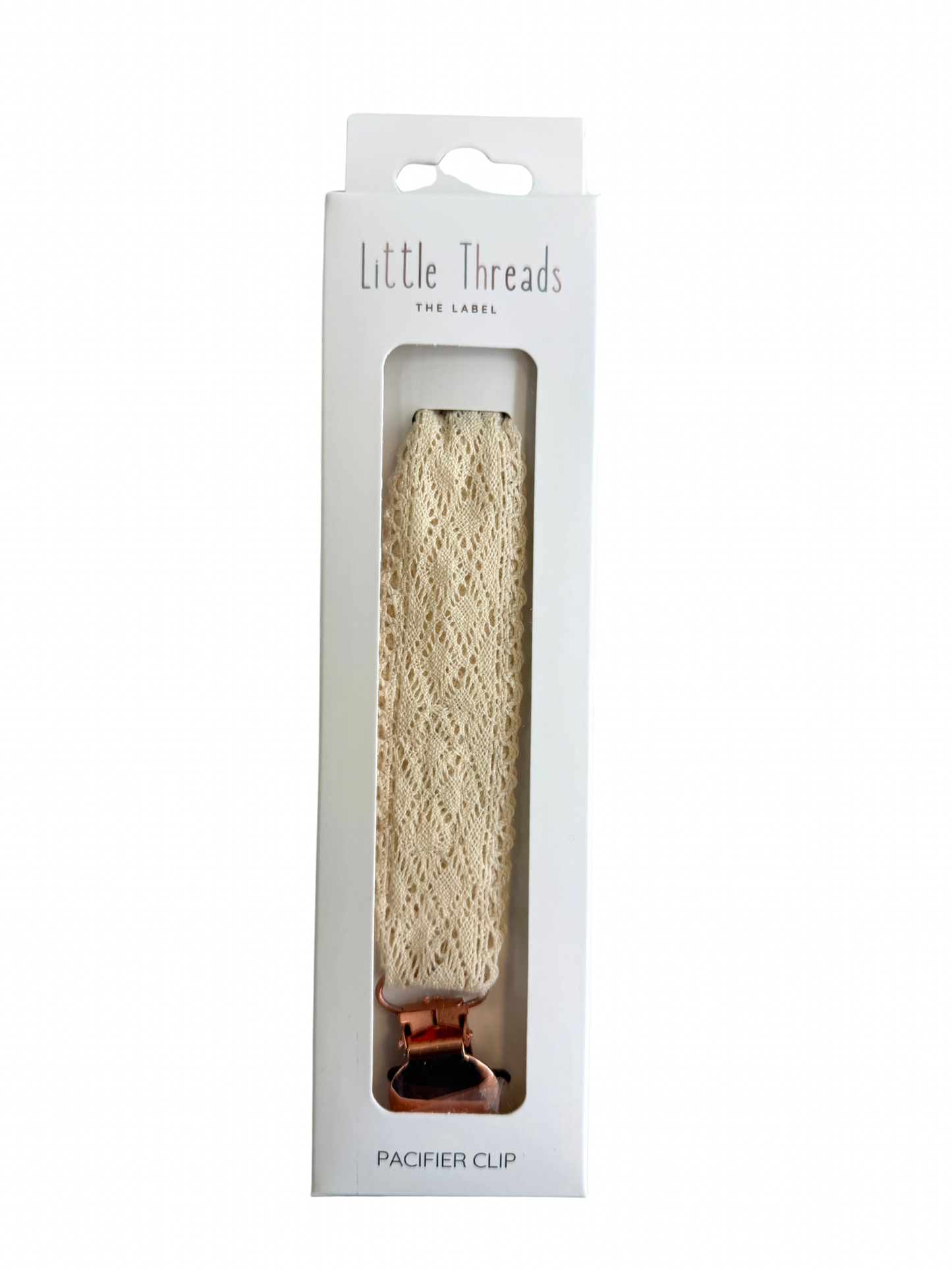 Diamond Crotchet Collection Pacifier Clip: Rose Gold Hardware