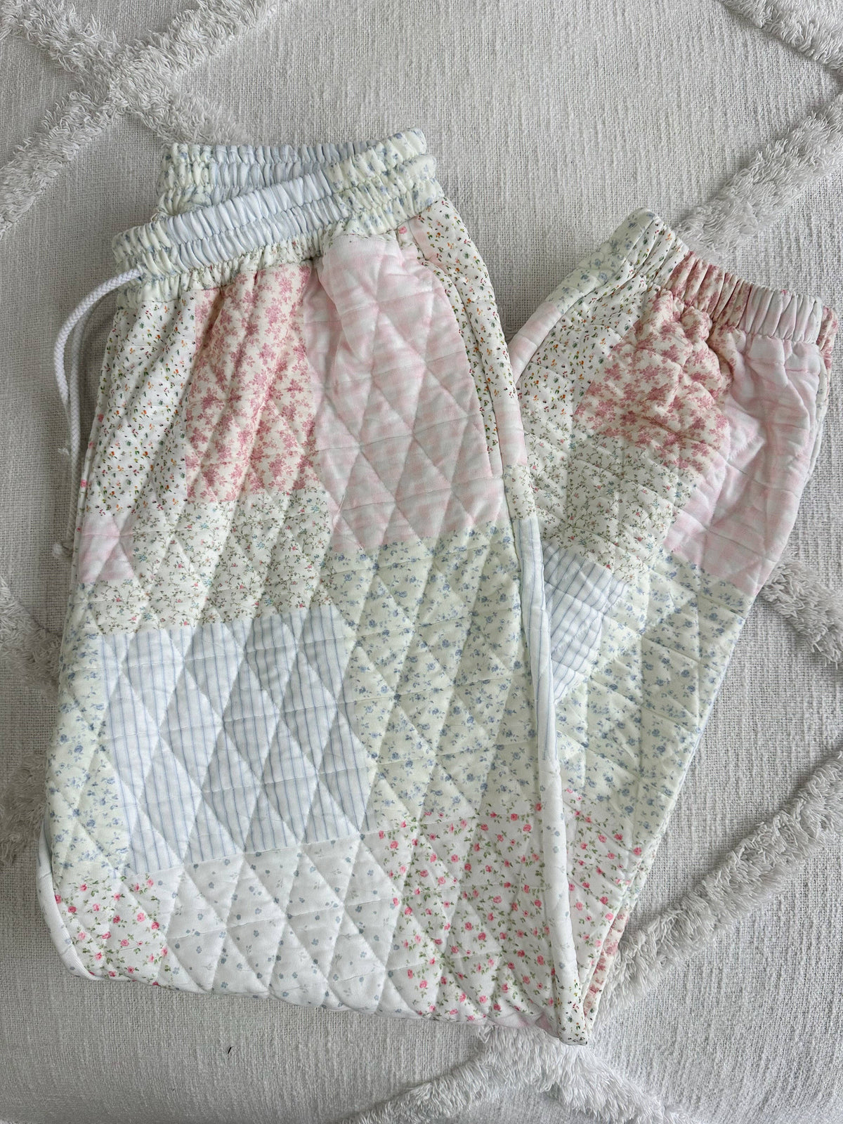 Quilted Pastel Joggers: Pastel