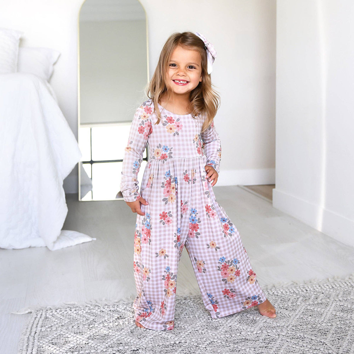 Callie WIDE LEG ROMPER Bamboo Floral Kids Clothing