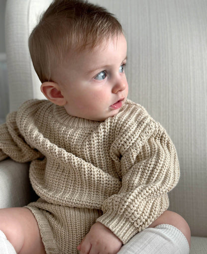 Chunky Knit Sweater Pastels: Milk white