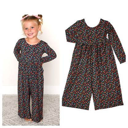 Isabelle WIDE LEG ROMPER Bamboo Floral Kids Clothing