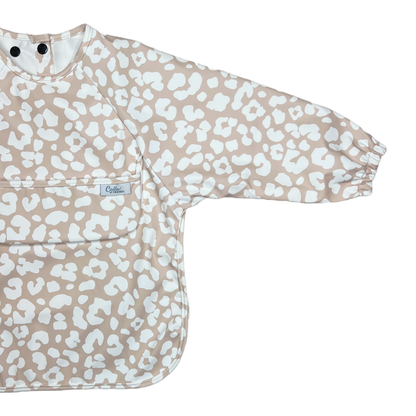 The Grayson Long Sleeve Bib - Leopard: Petal Pink / 6-36M