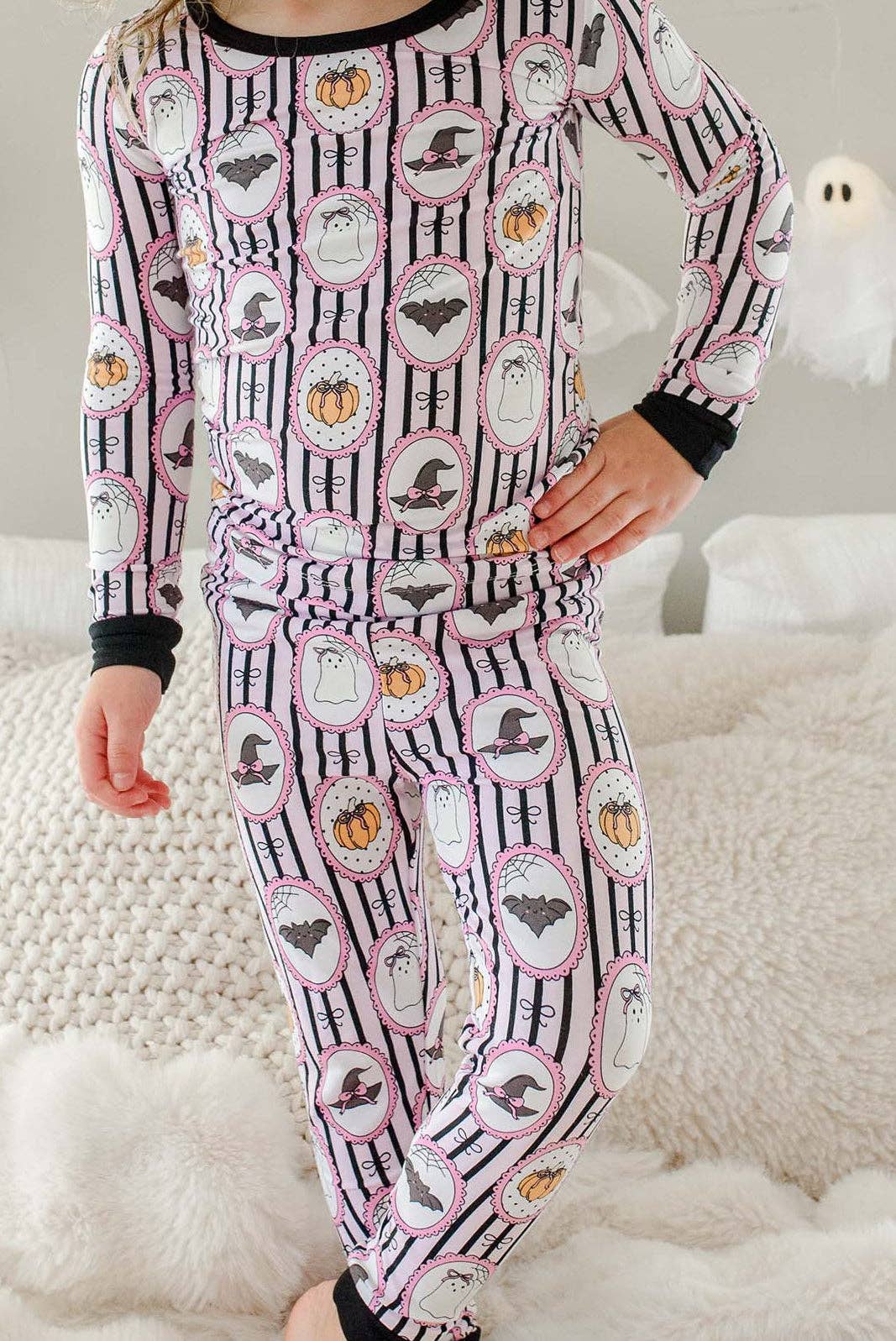 Halloween Glow-in-the-Dark Two-Piece Bamboo Pajama Set