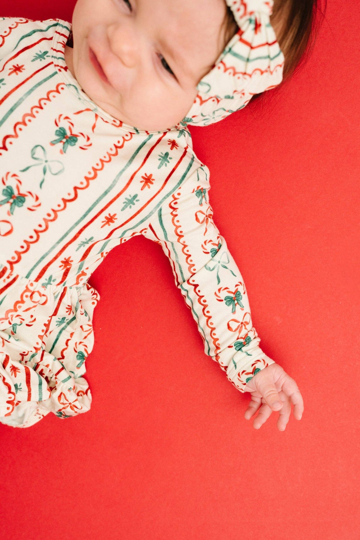 Christmas Dainty Bow Long Sleeve Bodysuit Bamboo Dress