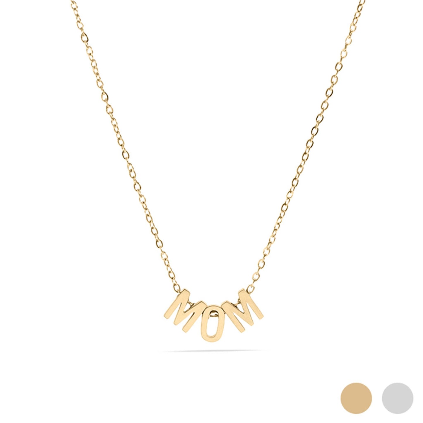 18K Gold PVD Stainless Steel Mom Necklace: Stainless