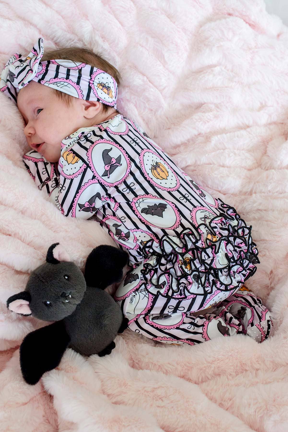 Halloween Glow-in-the-Dark Knit Large Bow Headwrap