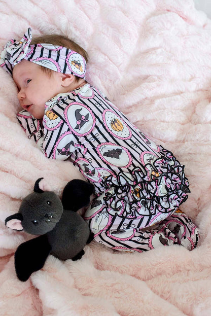 Halloween Glow-in-the-Dark Knit Large Bow Headwrap