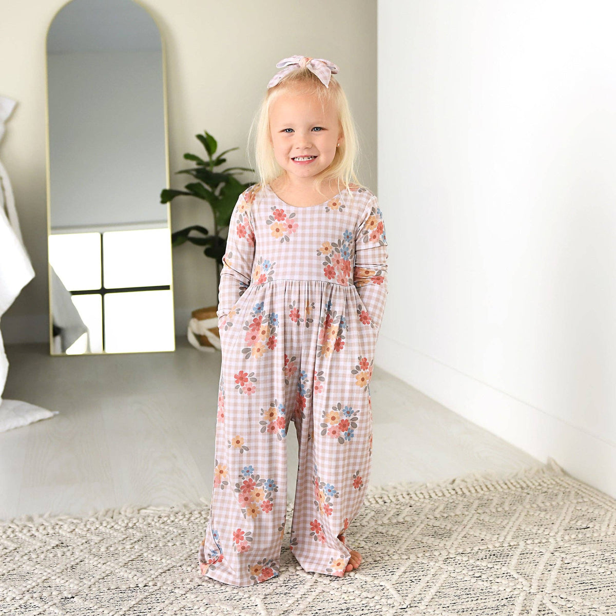 Callie WIDE LEG ROMPER Bamboo Floral Kids Clothing